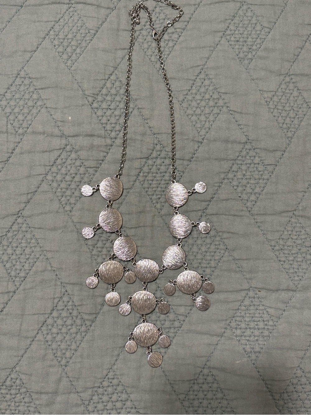 Chloe + Isabel Brushed Silver Disc Bib Necklace
